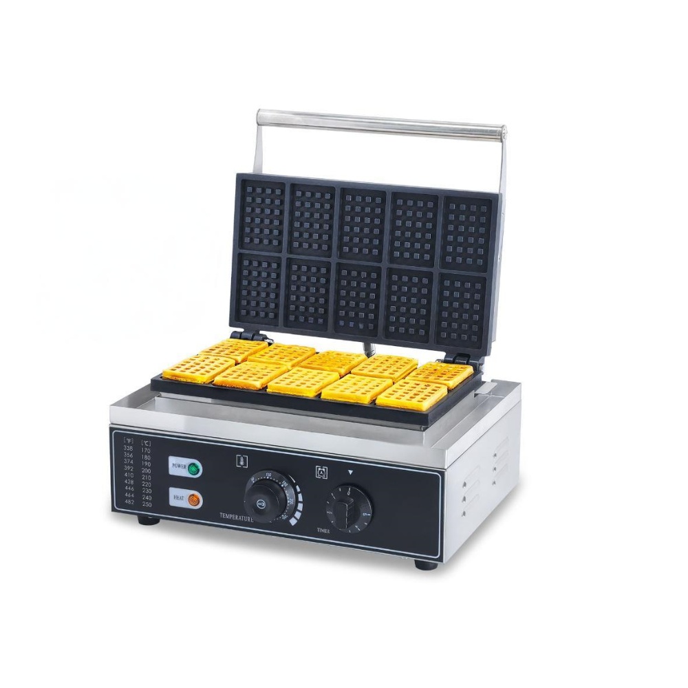 Waffle Iron Belgian - 220V 상업용 스테인리스 스틸 논스틱 벨기에