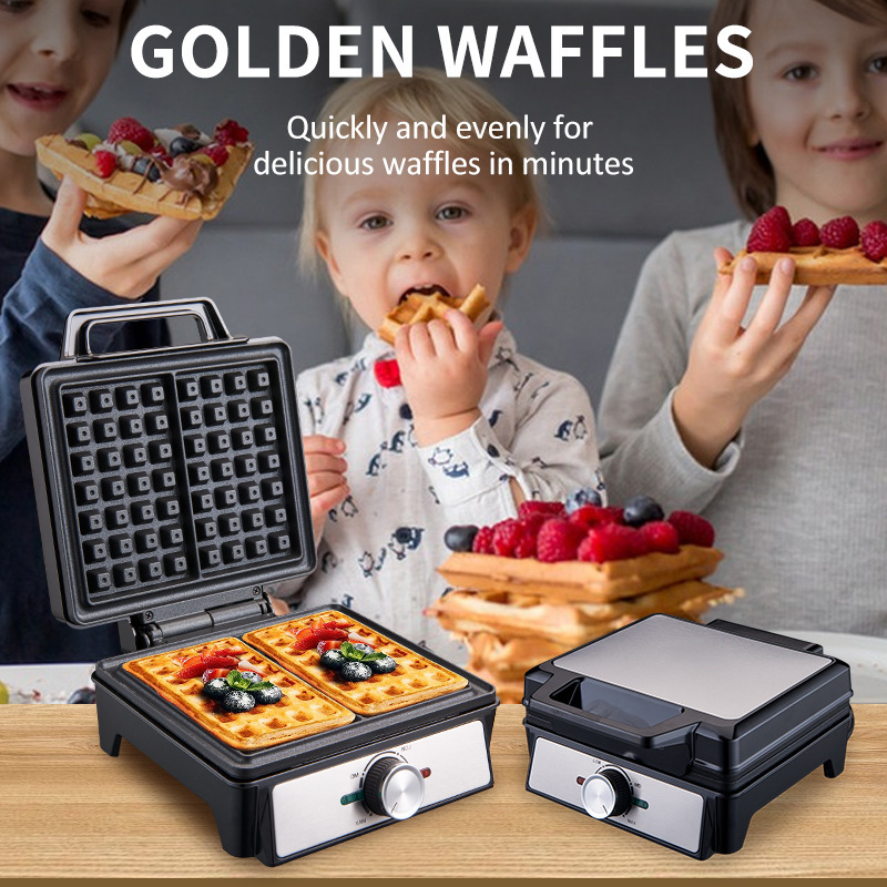 Waffle Iron Belgian - 와플 메이커 2조각 조절 가능한 온도