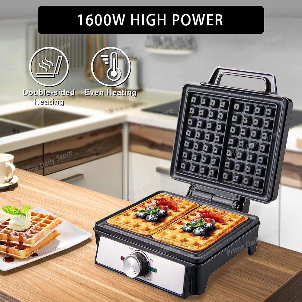 Waffle Iron Belgian - 와플 메이커 2조각 조절 가능한 온도
