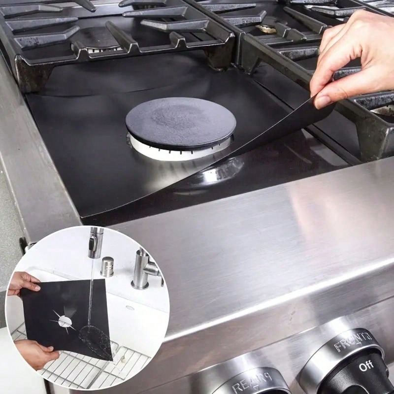 Kitchen Appliances Gas Stove - 2/4/6/8개 가스레인지 보호 커버 라이너 청소