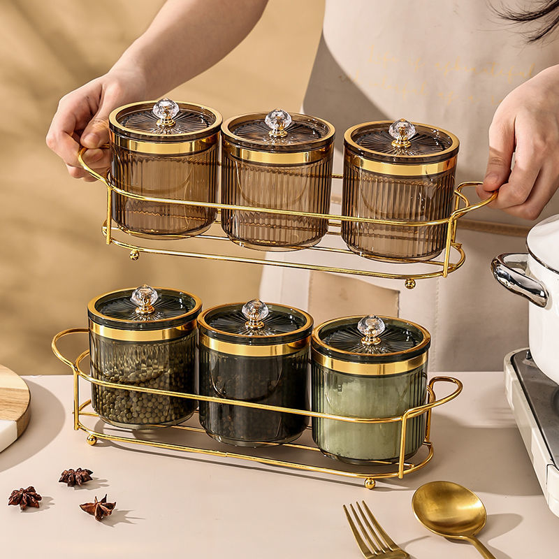 Kitchen Appliances Luxury - 럭셔리 주방 양념 항아리 금속 보관함