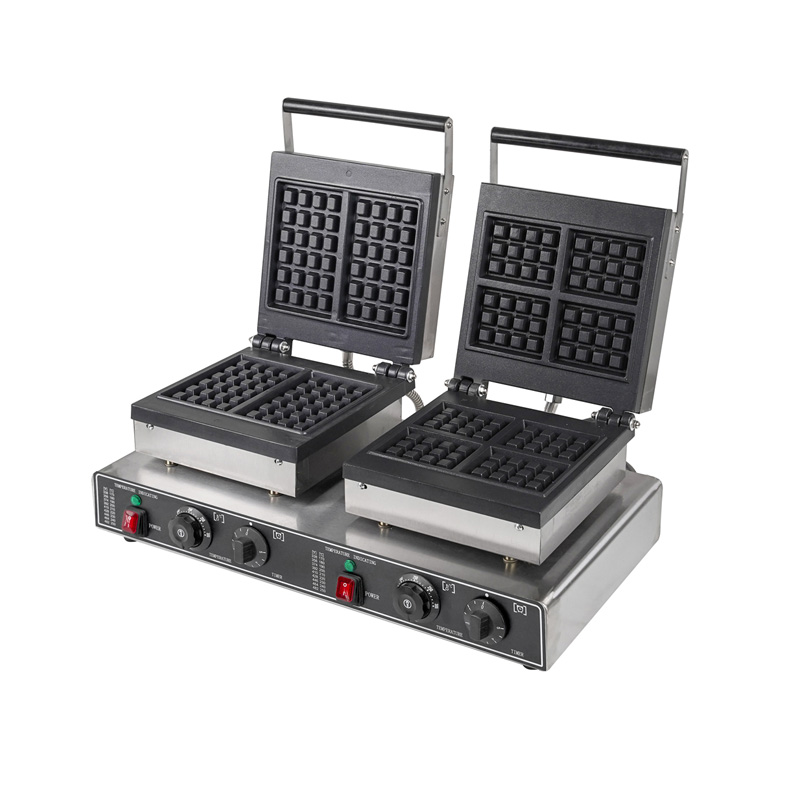 Waffle Iron Belgian - 상업용 사각 벨기에 와플 메이커 논스틱