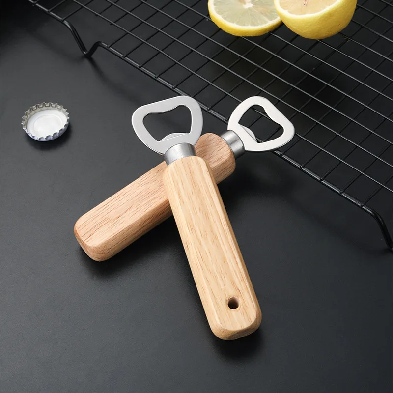 와인 맥주 병따개 코르크 나사 나무 다기능 캔 주방 바 - Kitchen Appliances Wholesale 리뷰 및 가격