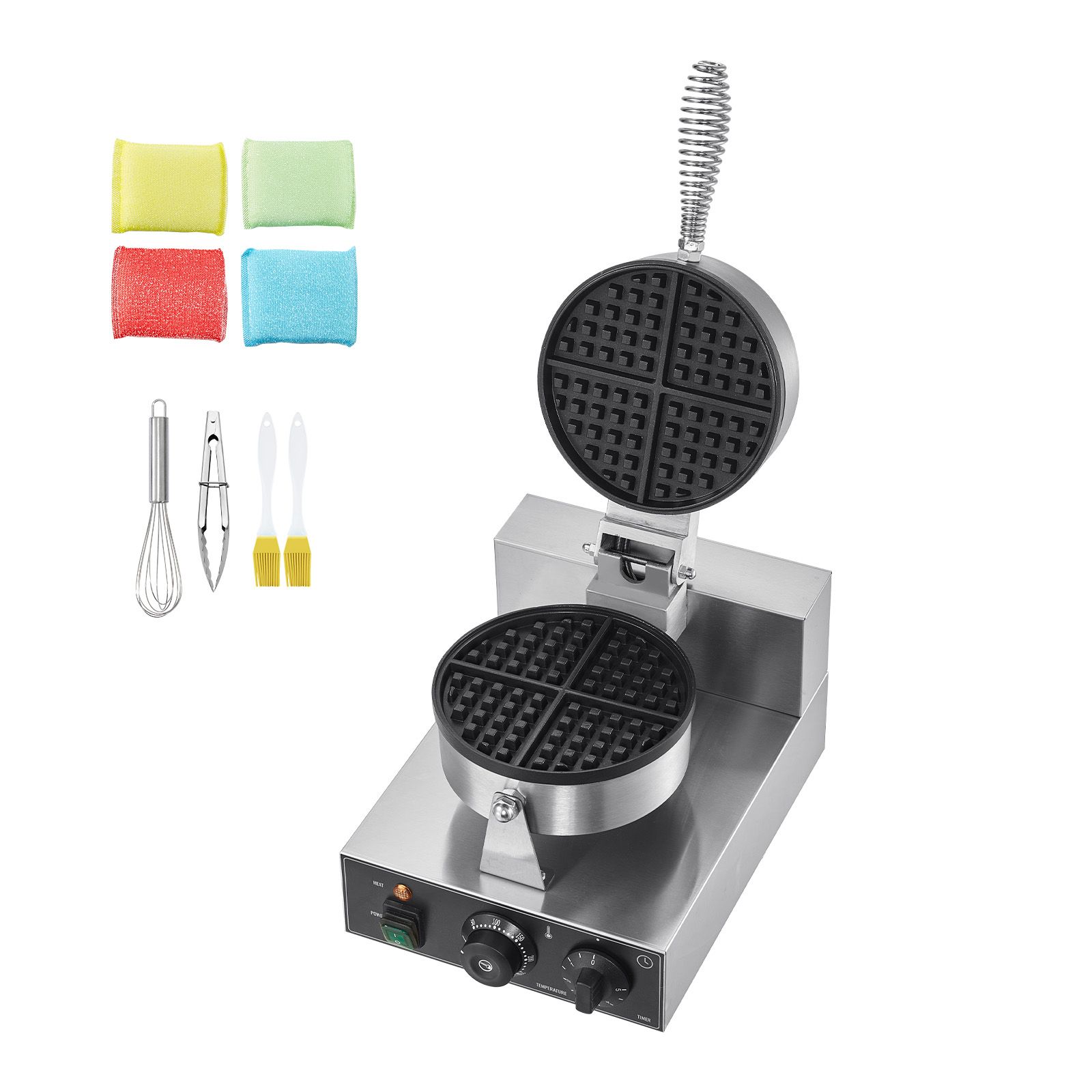 상업용 와플 메이커, 1230W 원형 와플 베이커 기계 - Waffle Iron Belgian 리뷰 및 가격
