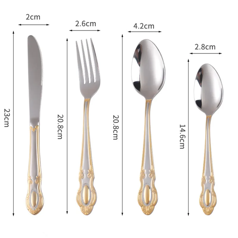 골든 커트러리 세트, 고급 레트로 웨스턴 식기 세트,  - Kitchen Appliances Luxury 리뷰 및 가격