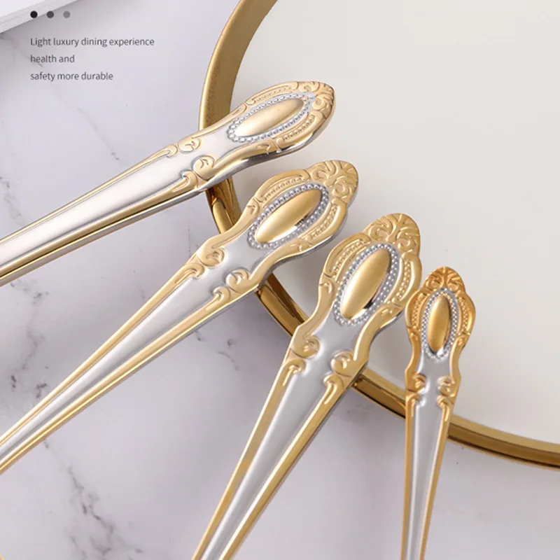 골든 커트러리 세트, 고급 레트로 웨스턴 식기 세트,  - Kitchen Appliances Luxury 리뷰 및 가격
