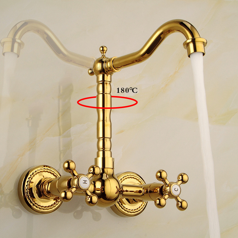 럭셔리 골드 컬러 황동 욕실 주방 싱크대 대야 수도꼭지 - Kitchen Appliances Luxury 리뷰 및 가격